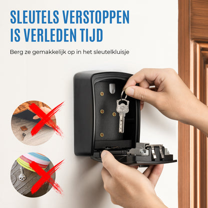 KeyGuard Sleutelkluis XL met ruime opbergcapaciteit en 4-cijferig combinatieslot.